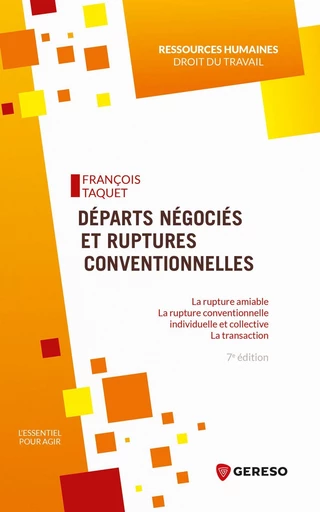 Départs négociés et ruptures conventionnelles - François Taquet - Gereso